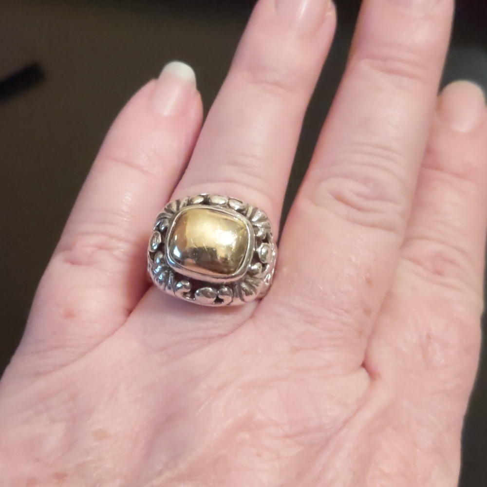 Silver & Gold Plated Ring Size 7